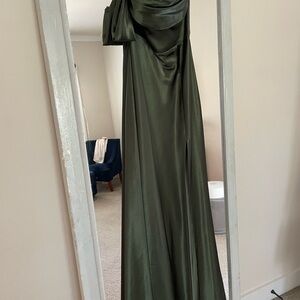 Birdy Grey Olive Green Satin Dress
